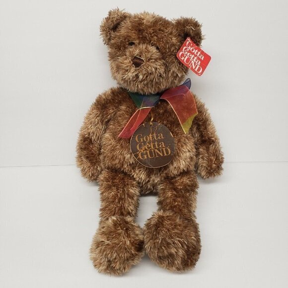 Gund 16" Bearessence Teddy Bear Rainbow Ribbon Plush - Picture 1 of 7
